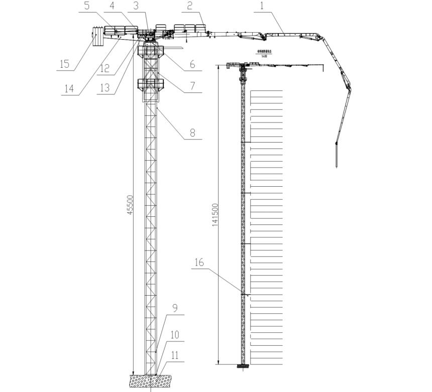 塔式布料機(jī)結(jié)構(gòu)圖 塔式布料機(jī)結(jié)構(gòu)圖